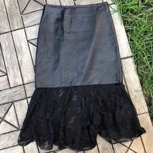 Mayara Sansana Faux Leather With Lace Pencil Skirt
